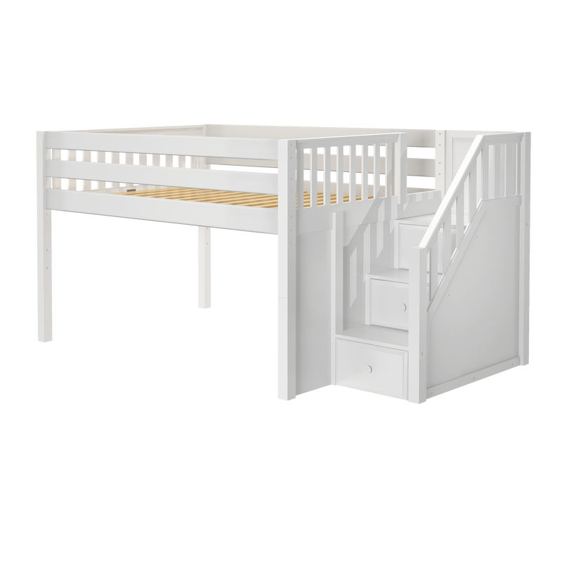 Maxtrix Full Low Loft Bed with Stairs