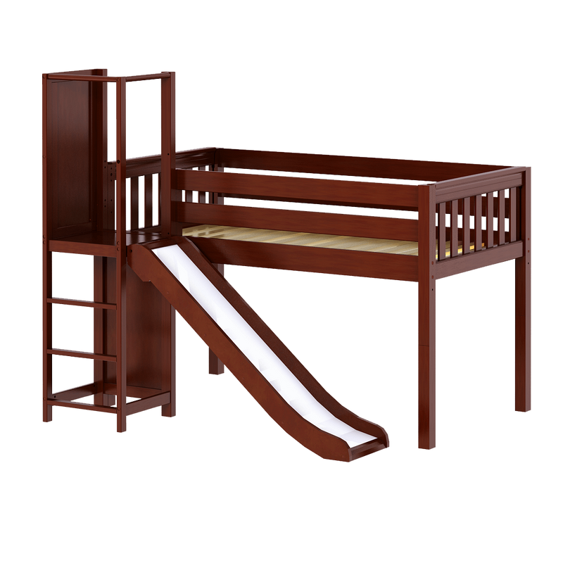 Maxtrix Twin Low Loft Bed with Slide Platform