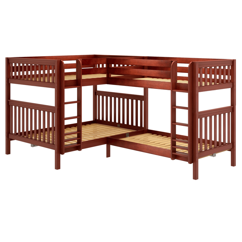 Maxtrix High Corner Bunk Bed - Queen over Queen + Twin XL over Twin XL