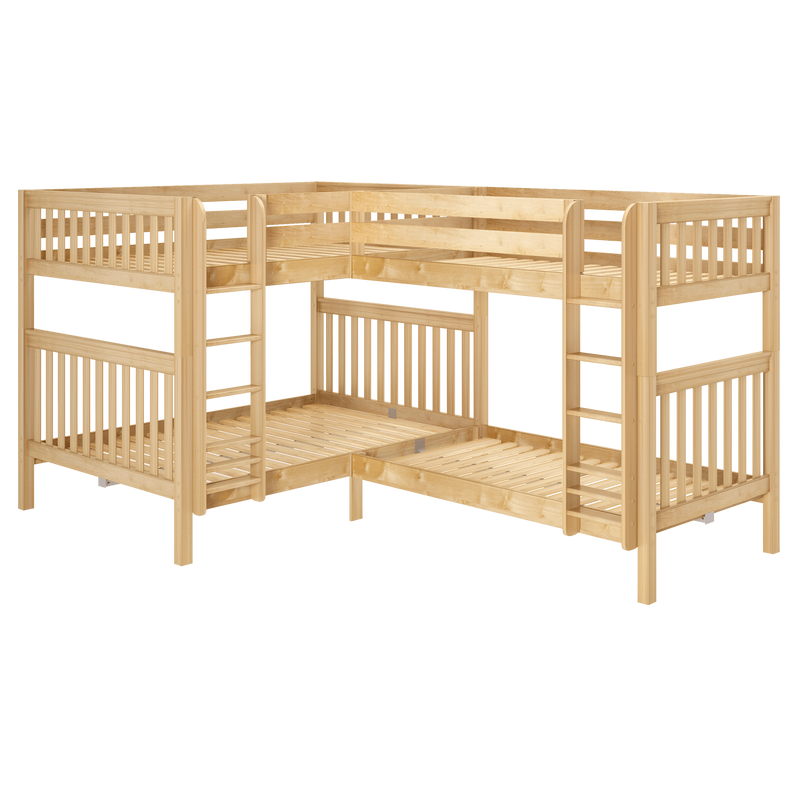 Maxtrix High Corner Bunk Bed - Queen over Queen + Twin XL over Twin XL