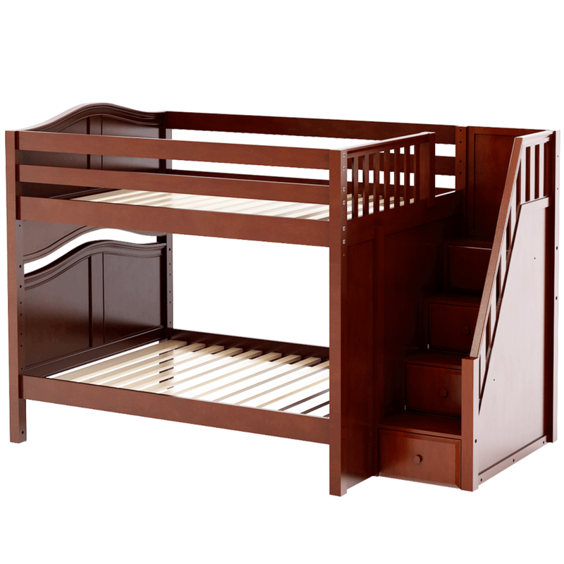 Maxtrix Full Curved Bunk Bed with Stairs