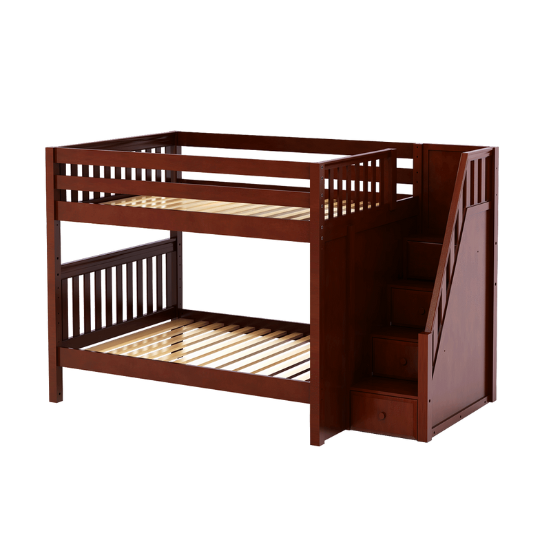 Maxtrix Full Medium Bunk Bed with Stairs