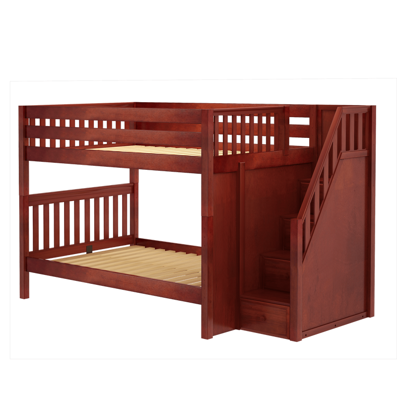 Maxtrix Full XL Medium Bunk Bed with Stairs