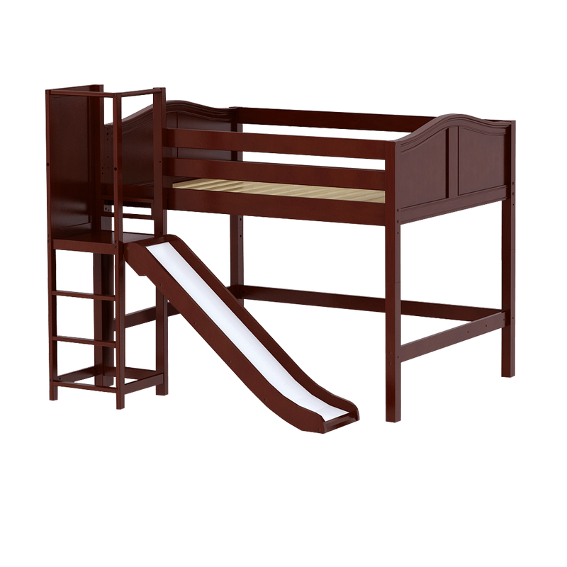 Maxtrix Full Mid Loft Bed with Slide Platform