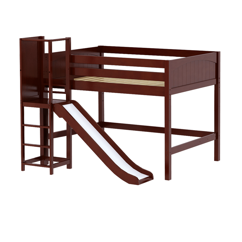 Maxtrix Full Mid Loft Bed with Slide Platform