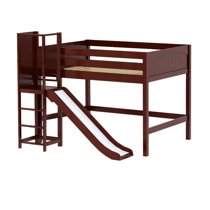 Maxtrix Full Mid Loft Bed with Slide Platform