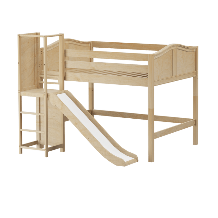 Maxtrix Full Mid Loft Bed with Slide Platform