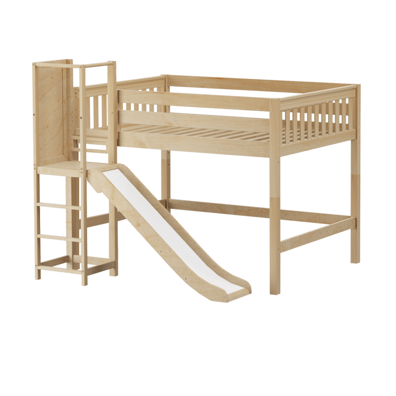 Maxtrix Full Mid Loft Bed with Slide Platform