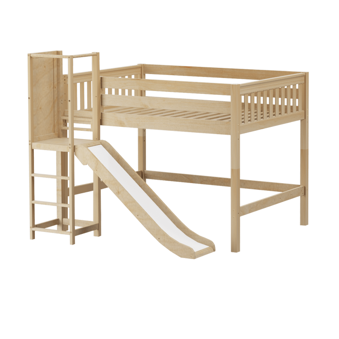 Maxtrix Full Mid Loft Bed with Slide Platform