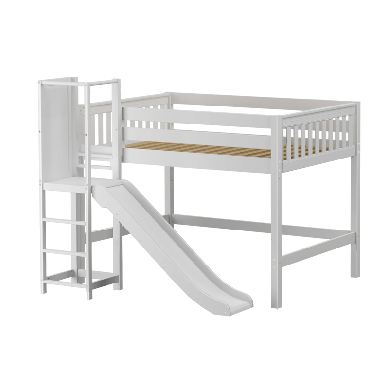 Maxtrix Full Mid Loft Bed with Slide Platform