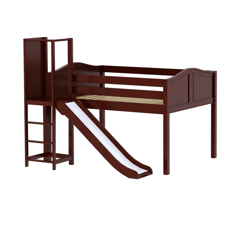 Maxtrix Full Low Loft Bed with Slide Platform