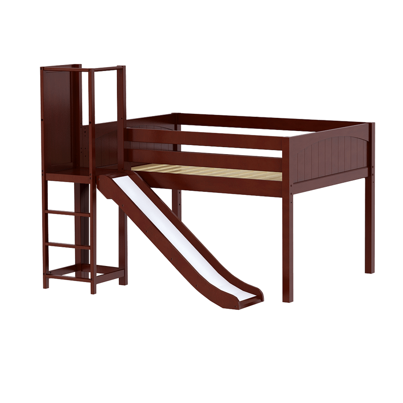 Maxtrix Full Low Loft Bed with Slide Platform