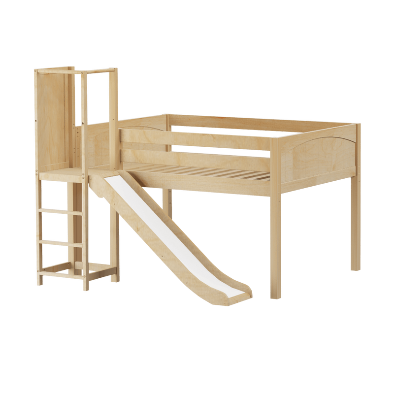 Maxtrix Full Low Loft Bed with Slide Platform