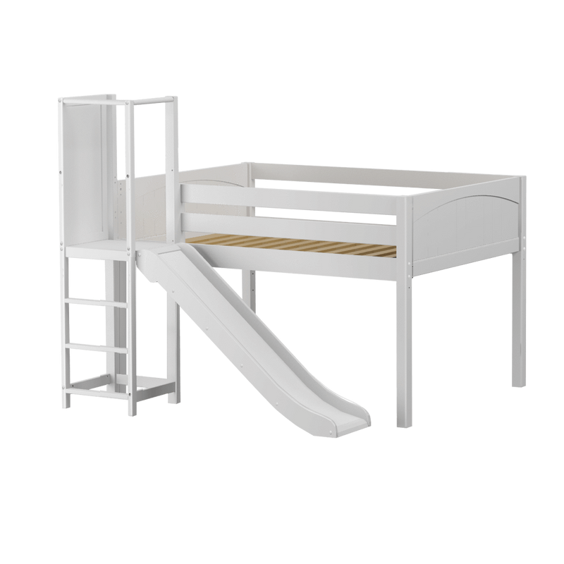 Maxtrix Full Low Loft Bed with Slide Platform