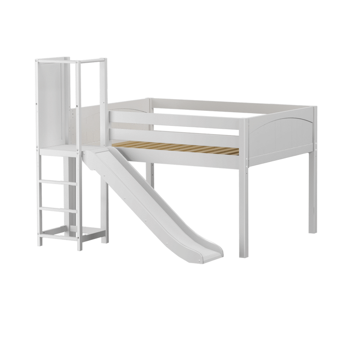 Maxtrix Full Low Loft Bed with Slide Platform