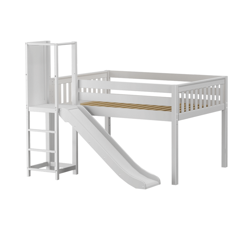 Maxtrix Full Low Loft Bed with Slide Platform