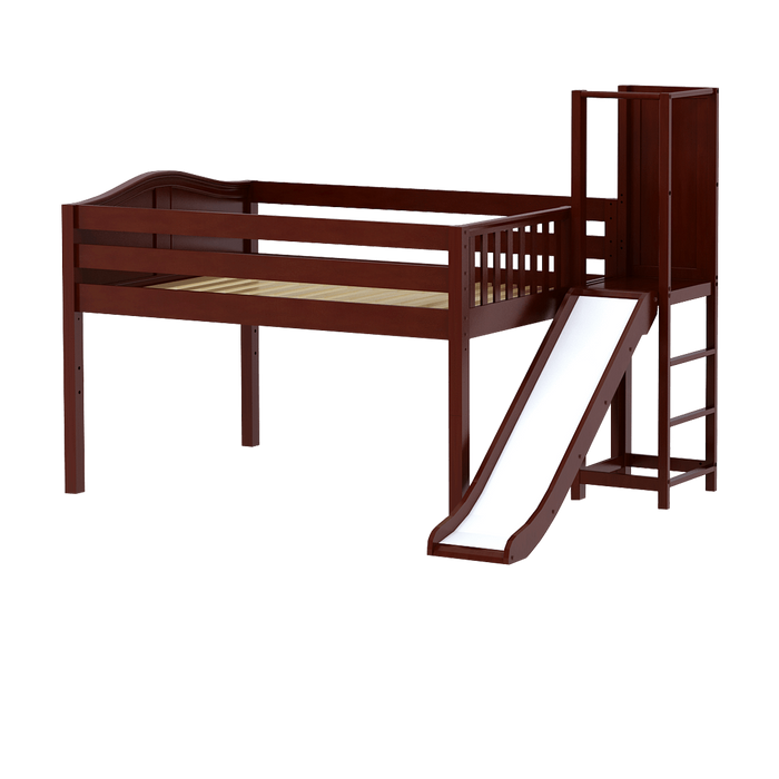 Maxtrix Full Low Loft Bed with Slide Platform