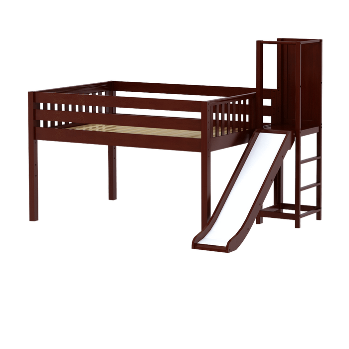 Maxtrix Full Low Loft Bed with Slide Platform