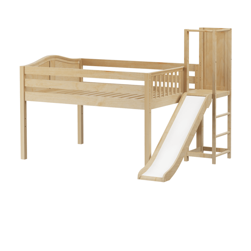 Maxtrix Full Low Loft Bed with Slide Platform