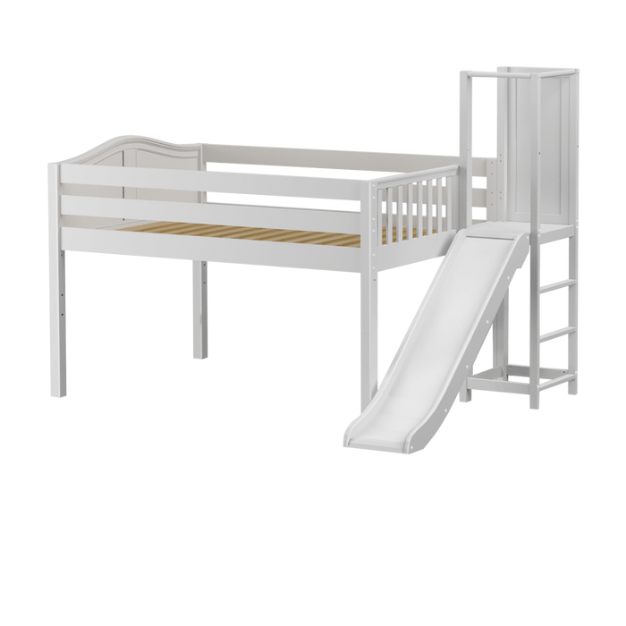 Maxtrix Full Low Loft Bed with Slide Platform