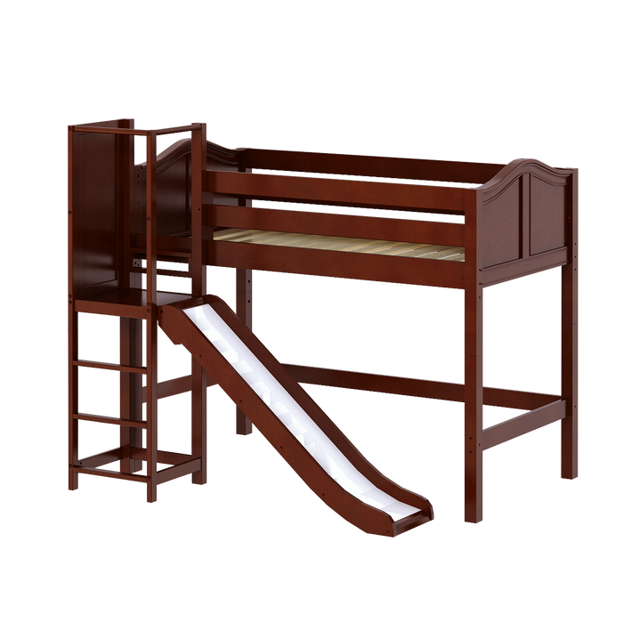 Maxtrix Twin Mid Loft Bed with Slide Platform