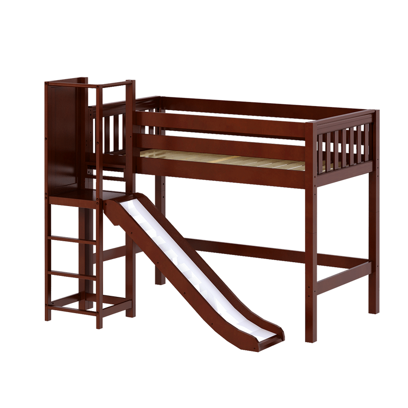 Maxtrix Twin Mid Loft Bed with Slide Platform