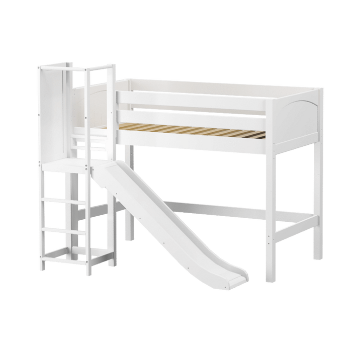 Maxtrix Twin Mid Loft Bed with Slide Platform