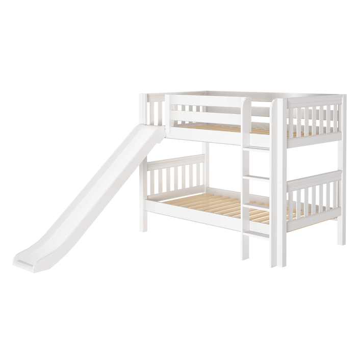 Maxtrix Twin Low Bunk Bed with Slide