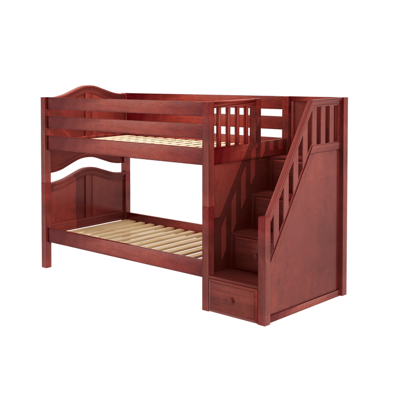 Maxtrix Twin Low Bunk Bed with Stairs