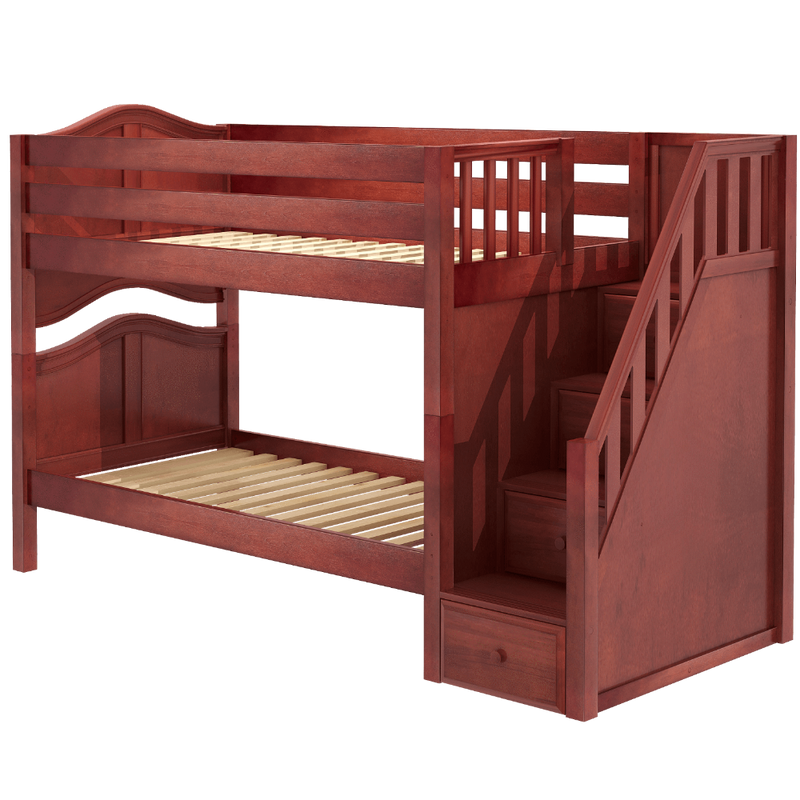 Maxtrix Twin Curved Bunk Bed with Stairs