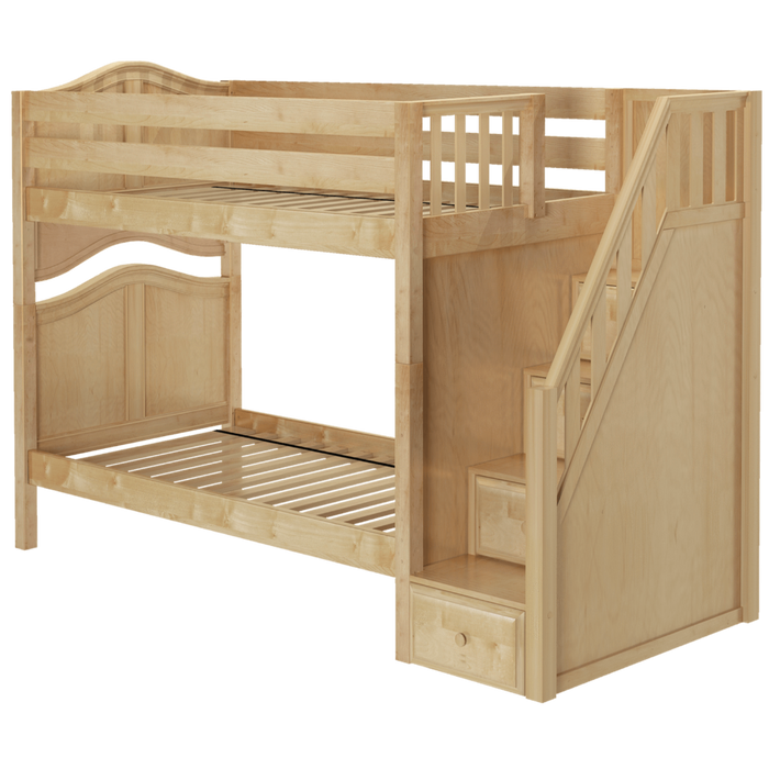 Maxtrix Twin Curved Bunk Bed with Stairs