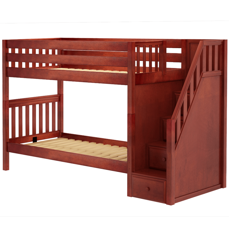 Maxtrix Twin XL Medium Bunk Bed with Stairs