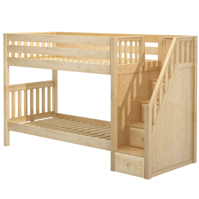 Maxtrix Twin XL Medium Bunk Bed with Stairs