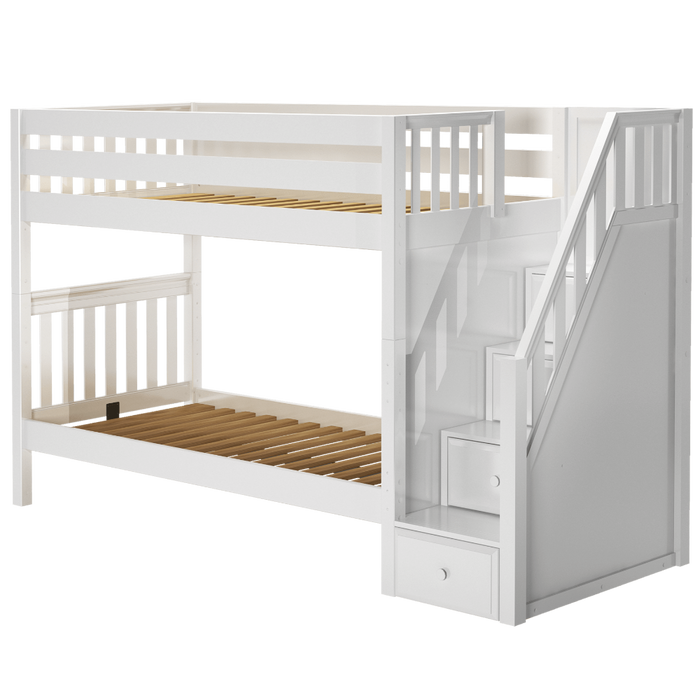 Maxtrix Twin XL Medium Bunk Bed with Stairs