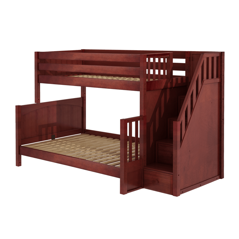 Maxtrix Medium Twin over Full Bunk Bed with Stairs