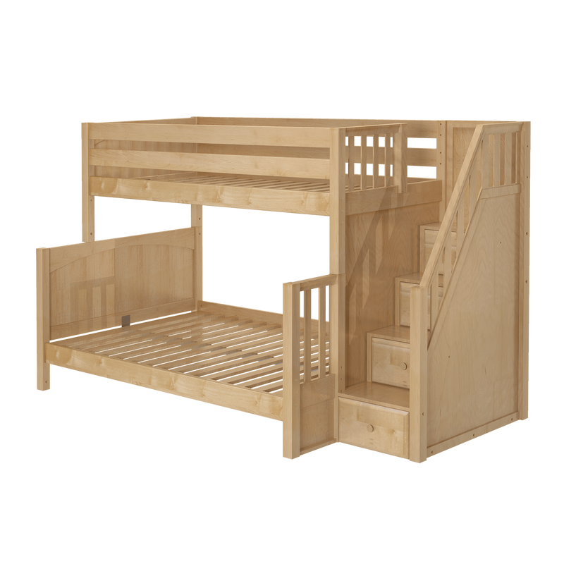 Maxtrix Medium Twin over Full Bunk Bed with Stairs
