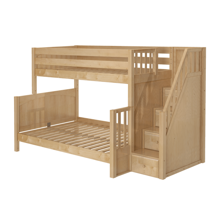 Maxtrix Medium Twin over Full Bunk Bed with Stairs