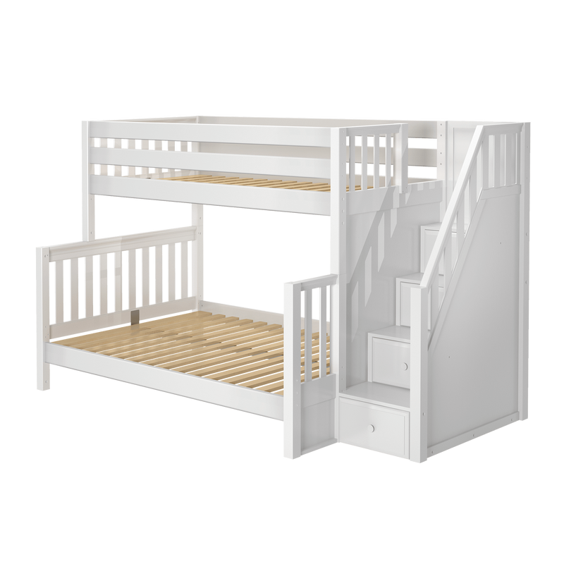 Maxtrix Medium Twin XL over Full XL Bunk Bed with Stairs