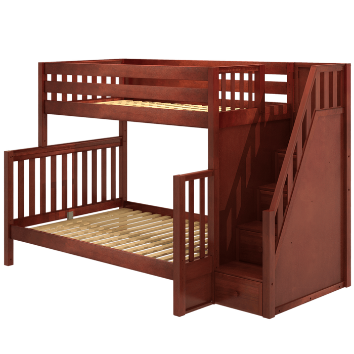 Maxtrix High Twin over Full Bunk Bed with Stairs