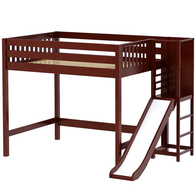 Maxtrix Full High Loft Bed with Slide Platform