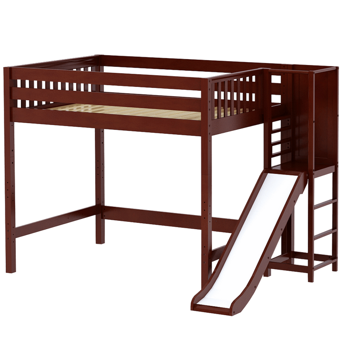 Maxtrix Full High Loft Bed with Slide Platform