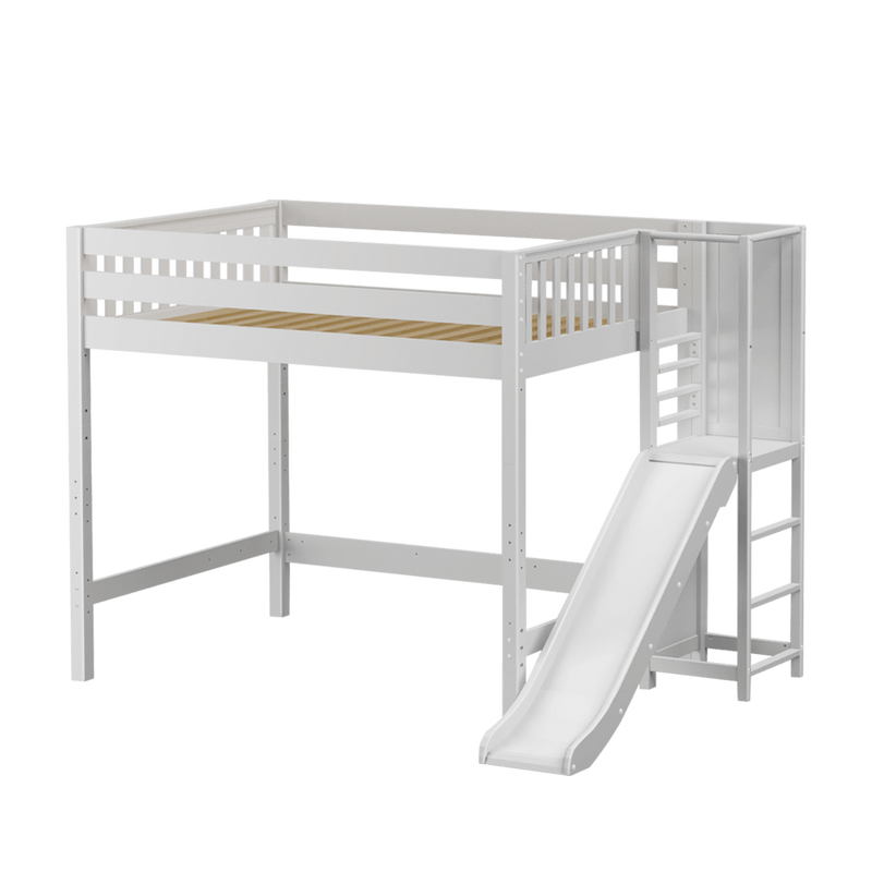 Maxtrix Queen High Loft Bed with Slide Platform