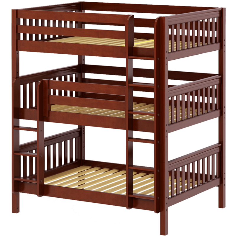 Maxtrix Full Triple Bunk Bed with Straight Ladder