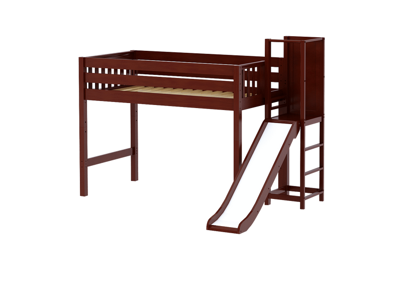 Maxtrix Twin Mid Loft Bed with Slide Platform