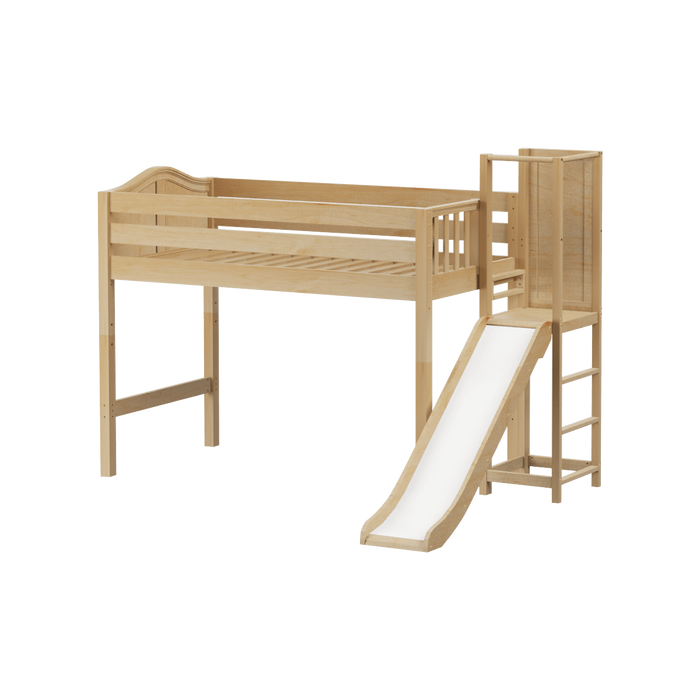 Maxtrix Twin Mid Loft Bed with Slide Platform