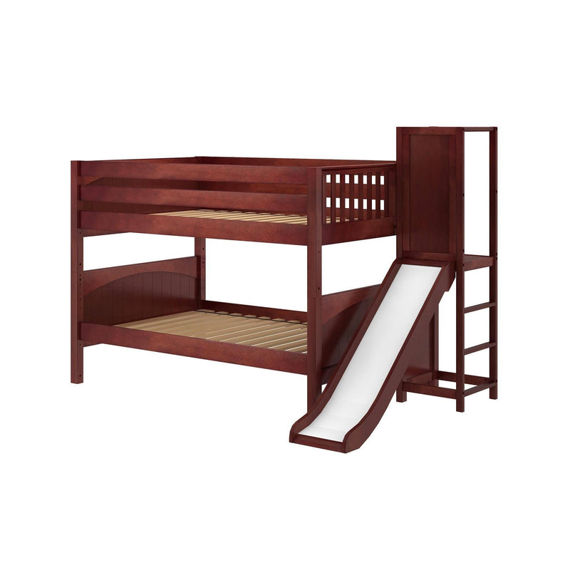 Maxtrix Full Low Bunk Bed with Slide Platform
