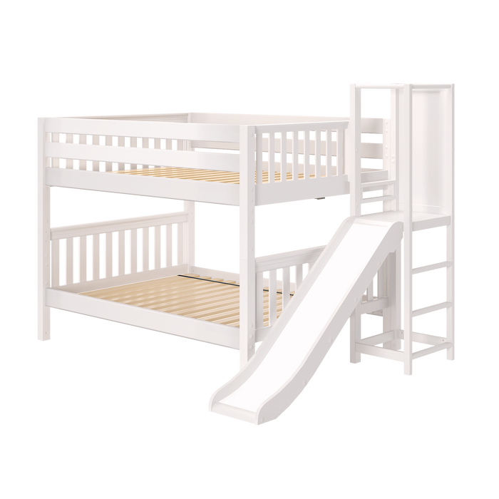 Maxtrix Full Low Bunk Bed with Slide Platform
