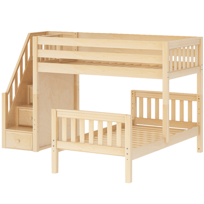 Maxtrix Twin L-Shaped Bunk Bed with Stairs