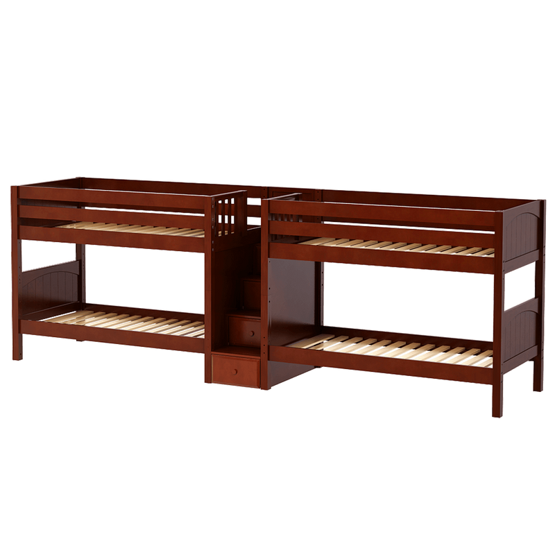 Maxtrix Twin Low Quadruple Bunk Bed with Stairs