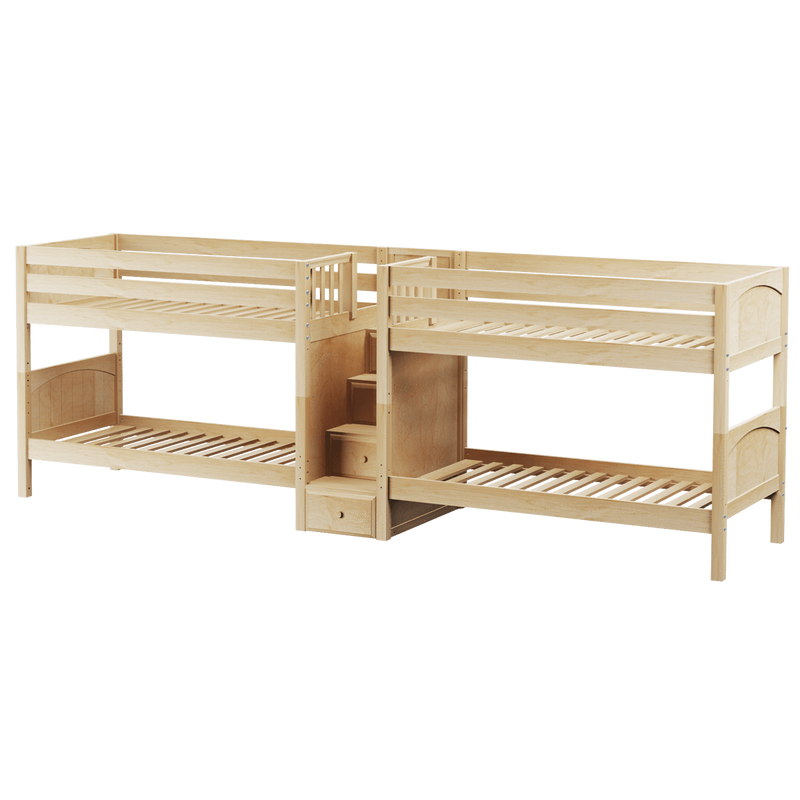 Maxtrix Twin Low Quadruple Bunk Bed with Stairs